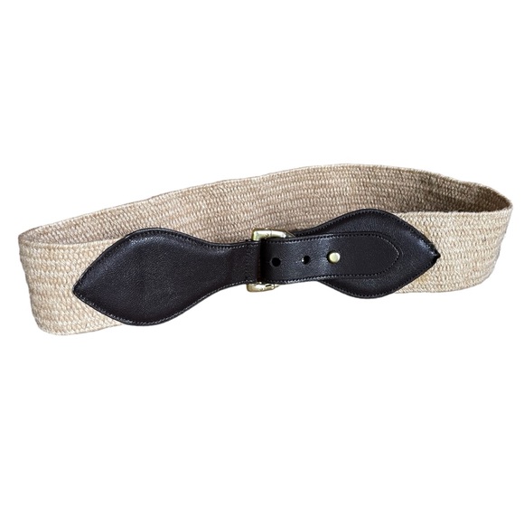 Talbots Jute Stretch Brown Leather Belt - Picture 1 of 8